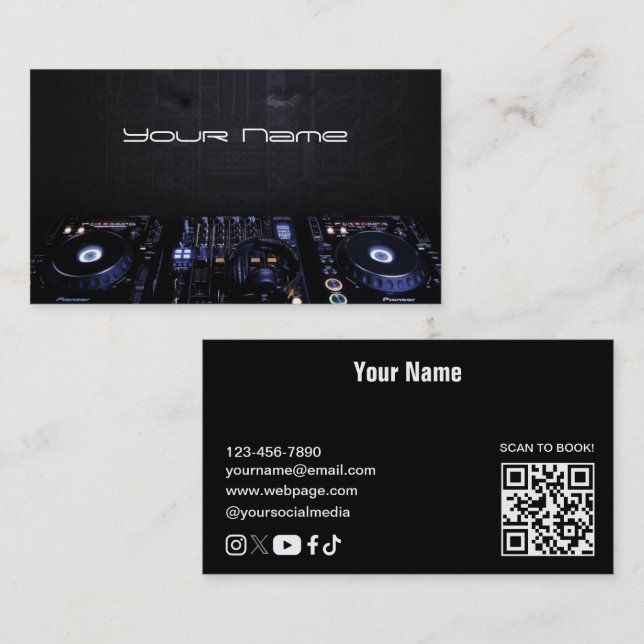 Cartão de Visita de DJ (Frente/Verso)