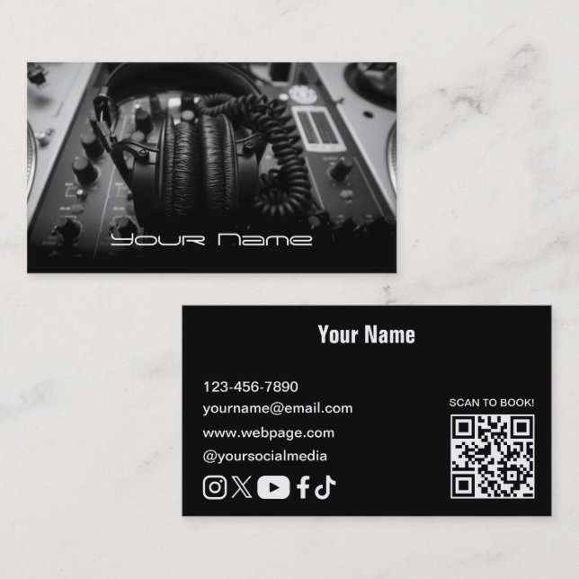 Cartão de Visita de DJ (Frente/Verso)