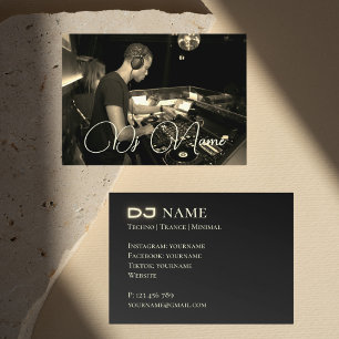 Cartão de Visita de DJ de Música de Foto Pessoal