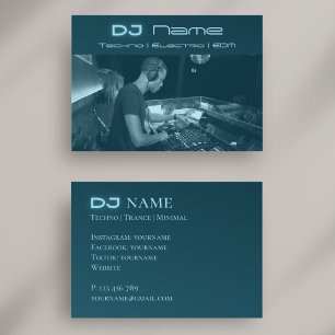 Cartão de Visita de DJ de música techno