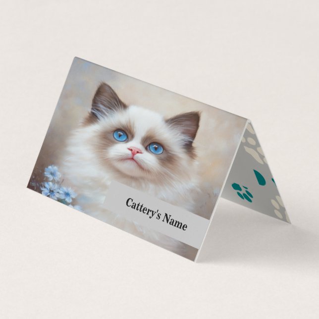 Cartão de visita de Dobragem Personalizada da Cate (Frente)