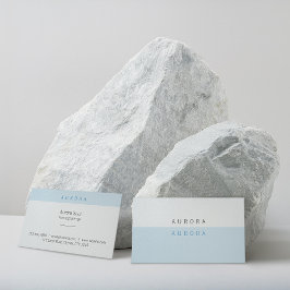 Cartão de visita de dois tons azuis minimalista