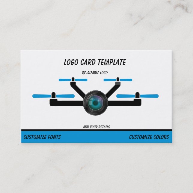 Cartão de visita de Drone para Fotografia de Logot (Frente)