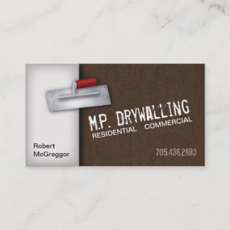 Cartão de visita de Drywalling - textura do Trowel