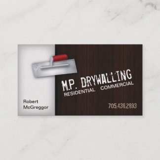 Cartão de visita de Drywalling - textura do Trowel