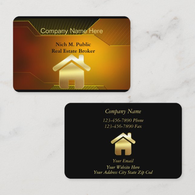 Cartão de visita de Elegância do ouro (Frente/Verso)