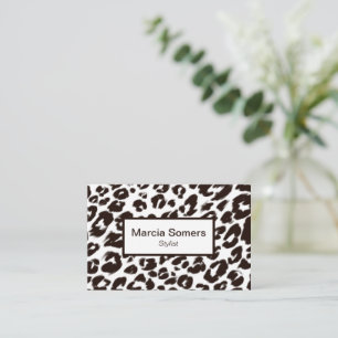 Cartão de visita de Elegante de Padrão Leopardo Mo