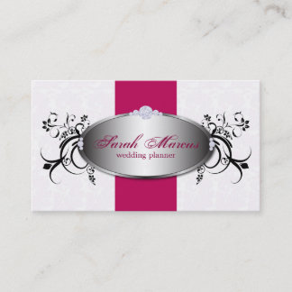 Cartão de visita de Elegante Floral Rosa de Planne