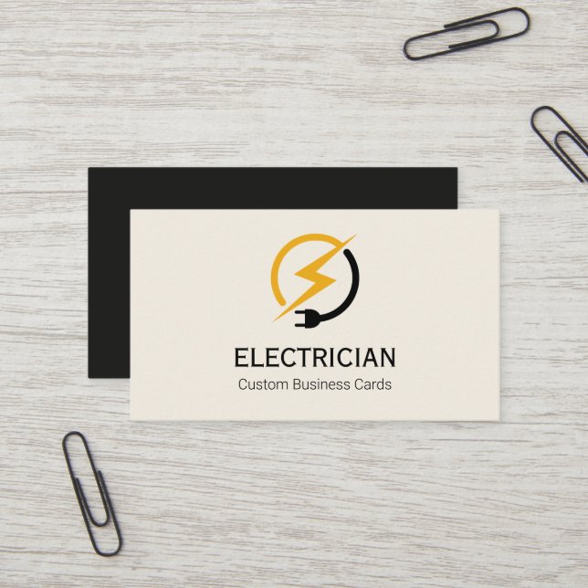 Cartão de Visita de Eletricista | Design Imprimíve (Frente/Verso In Situ)