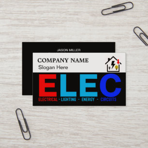 Cartão de Visita de Eletricista Personalizado com