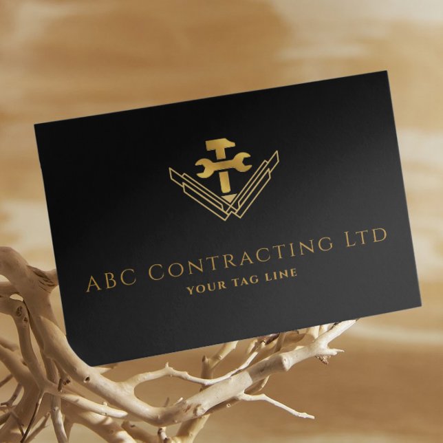 Cartão de Visita de Empreiteiro de Construção | Pe (Construction Contractor Business Card)