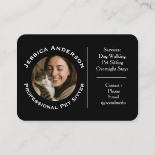 Cartão de Visita de Empresa de Pet Sitter Profissi