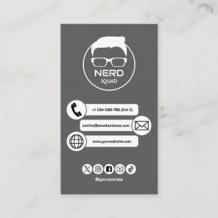 Cartão de Visita de Empresário Nerd de Tecnologia