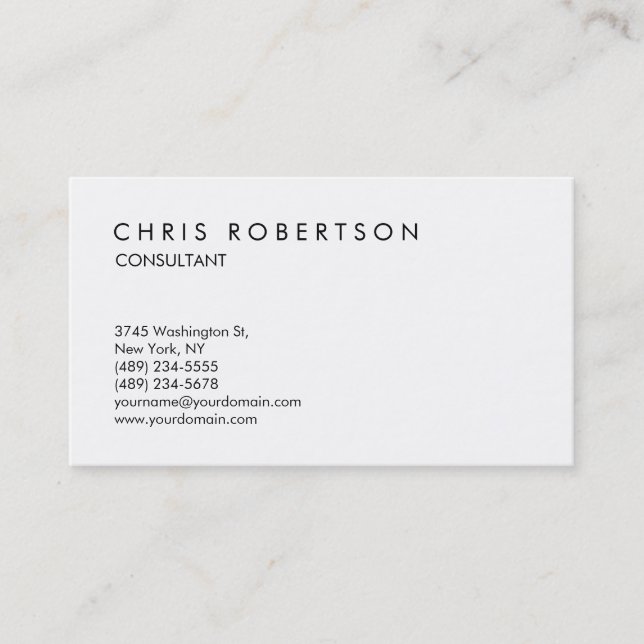 Cartão de visita de encantamento atrativo branco p (Frente)