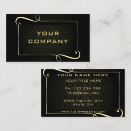 Cartão de visita de Encapsulamento Preto e Dourado