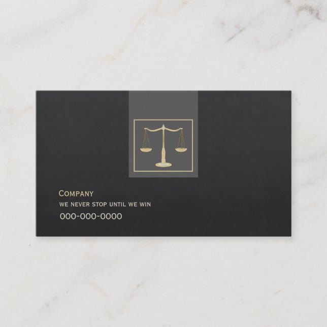 Cartão de visita de Escala de Justiça (Frente)