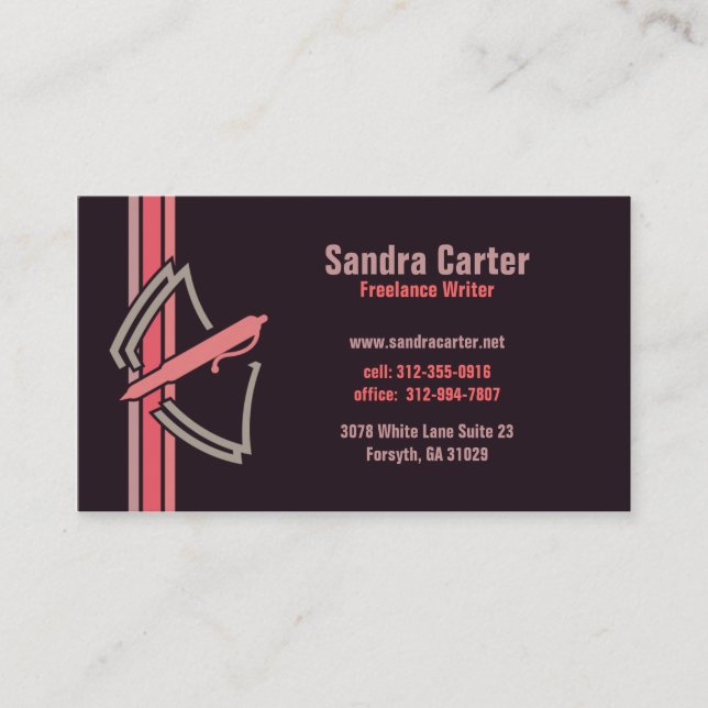 Cartão de visita de Escritor Freelance (Frente)