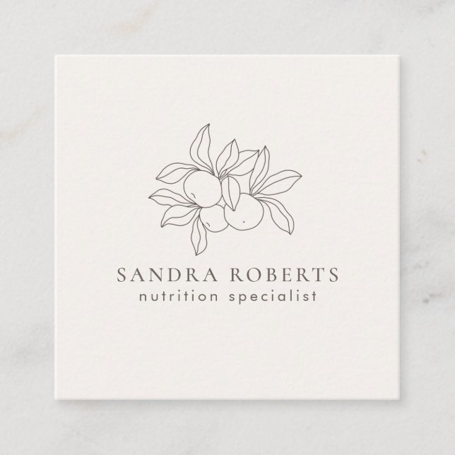 Cartão de visita de especialista em nutrição moder (Frente)