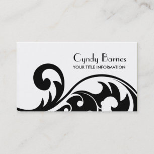 Cartão de visita de espirais preto e branco