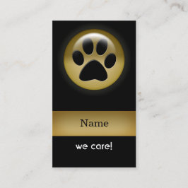 cartão de visita de estampagem elegante de pata pr