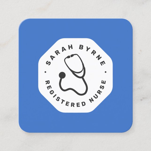 Cartão de visita de estetoscópio com enfermeiro ou (Frente)