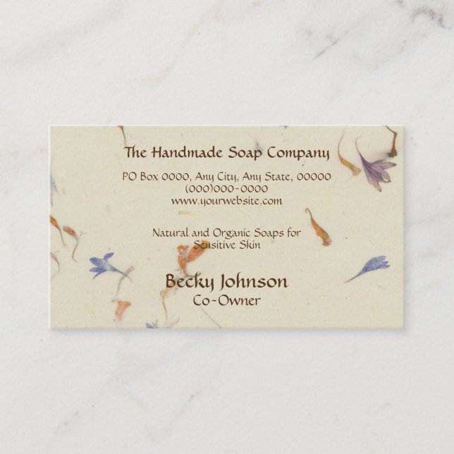 Cartão de visita de Estilo de Papel das Flores Pre (Frente)