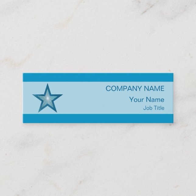 Cartão de visita de estrela azul esbranquiçada (Frente)