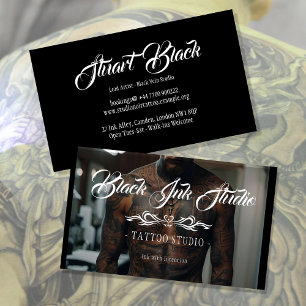 Cartão de Visita de Estúdio de Tatuagem   Modelo E