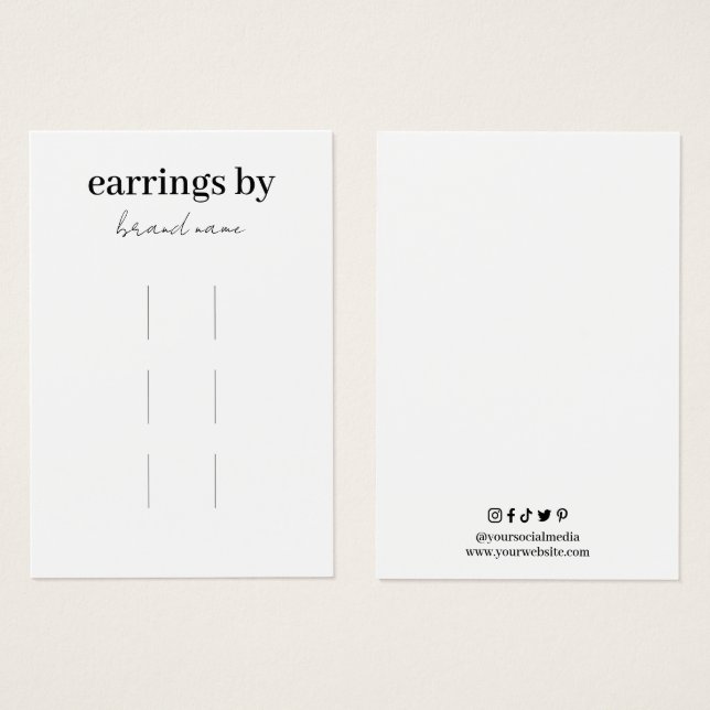 Cartão de visita de exibição de clipes de cabelo (Frente & Verso)