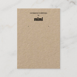 Cartão de visita de exibição do Kraft Paper Earrin