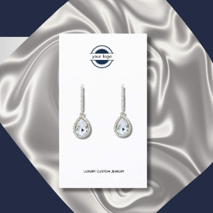 Cartão de visita de exibição do logotipo preto-