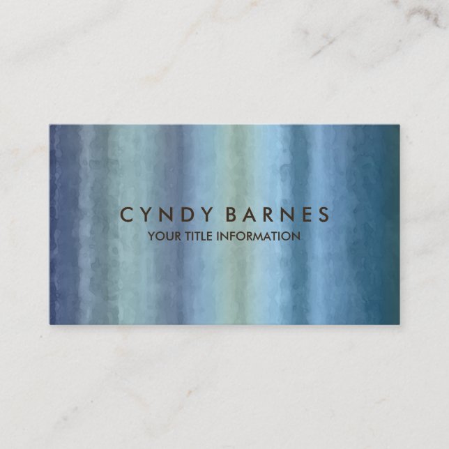 Cartão de visita de faixa de cor azul (Frente)