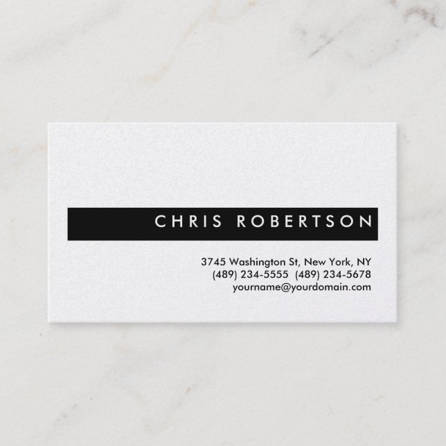 Cartão de visita de faixa preta de charme atrativo (Frente)