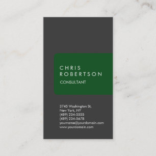 Cartão de visita de faixa verde de Cinza única ver