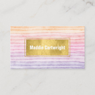Cartão de visita de faixas de aquarela sunset