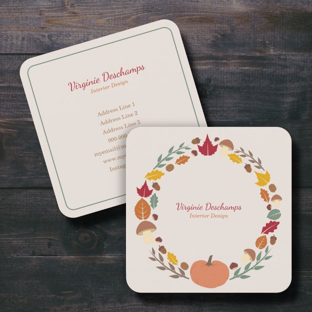 Cartão de visita de Fall Wreath (Fall Wreath Business Card)
