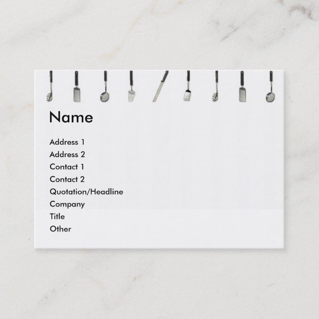 Cartão de visita de Ferramentas de Cozinha (Frente)