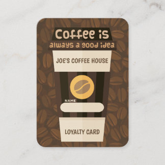 cartão de visita de fidelidade da casa de café