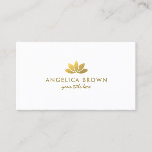 Cartão de visita de Flor de Falso Gold Foil Lotus