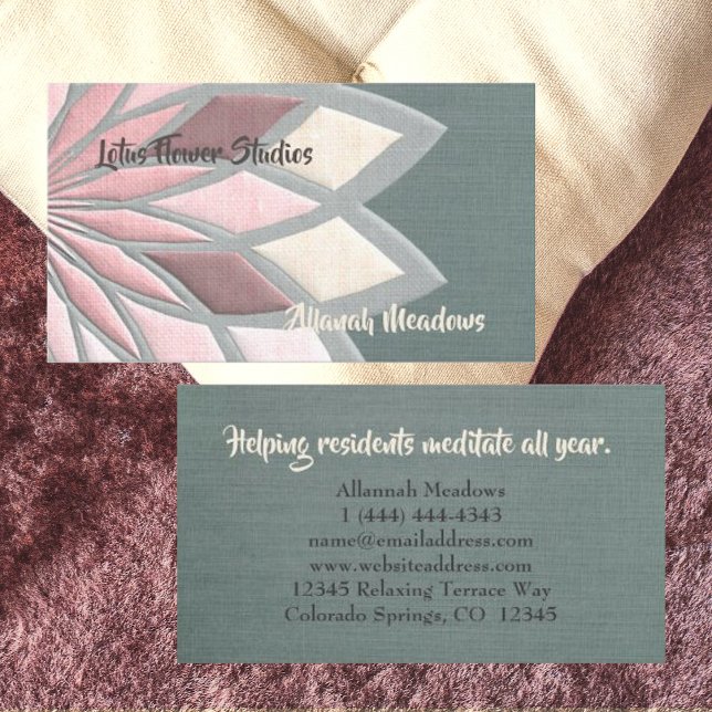 Cartão de visita de Flor de Lotus Pastel Tranquilo (Criador carregado)