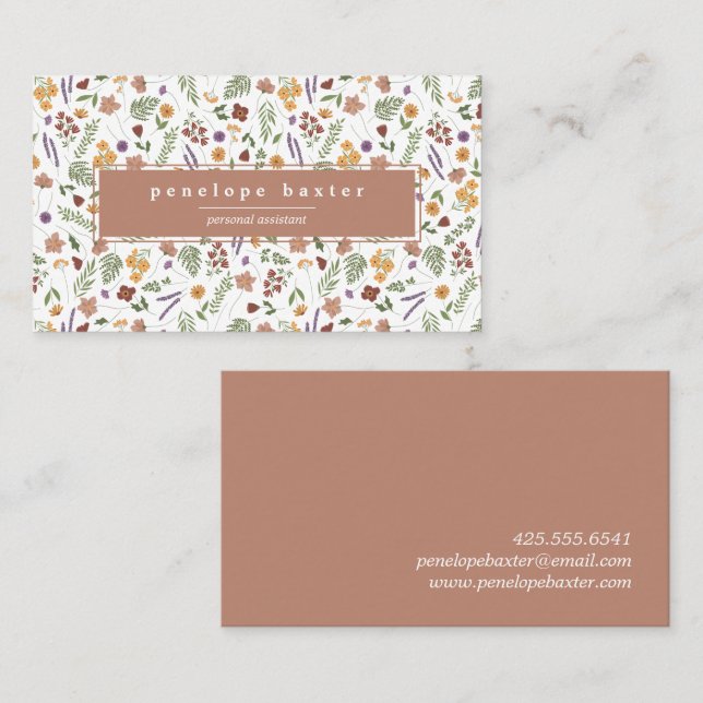 Cartão de visita de flor selvagem (Frente/Verso)