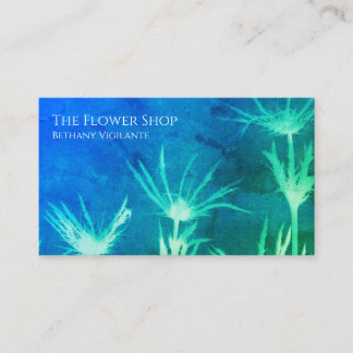 Cartão de visita de Flor Verde Azul