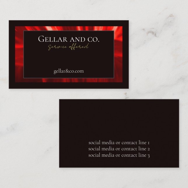 Cartão de visita de Floral Vermelho Moderno (Frente/Verso)