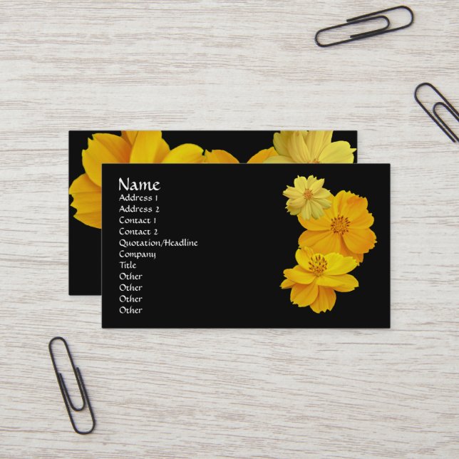 Cartão de visita de flores do Cosmos (Cosmos Sulfu (Frente/Verso In Situ)