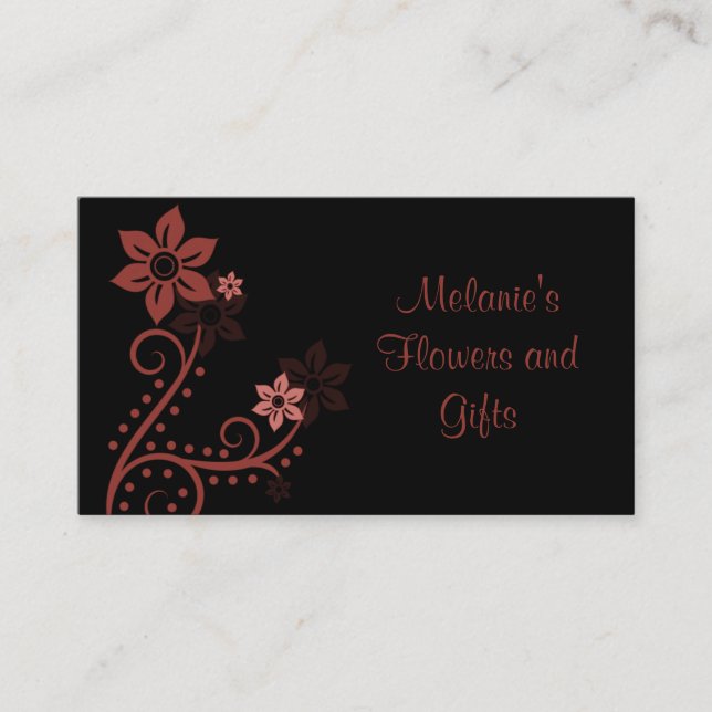 Cartão de visita de flores refinadas, Cabernet (Frente)