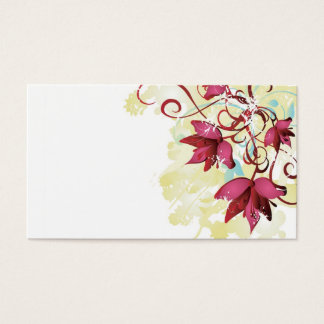 Cartão de visita de flores rosa