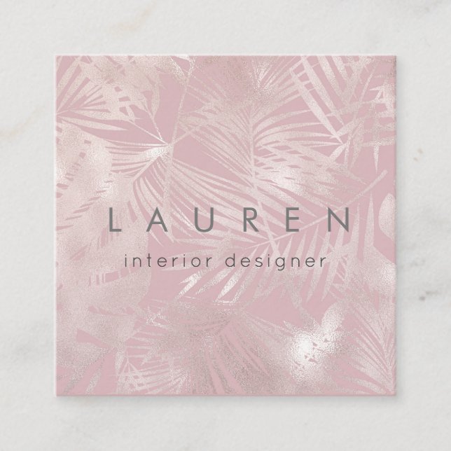 Cartão de visita de folha de rosa de ouro escamoso (Frente)