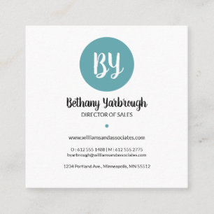 Cartão de visita de folhas azuis, corais e amarela