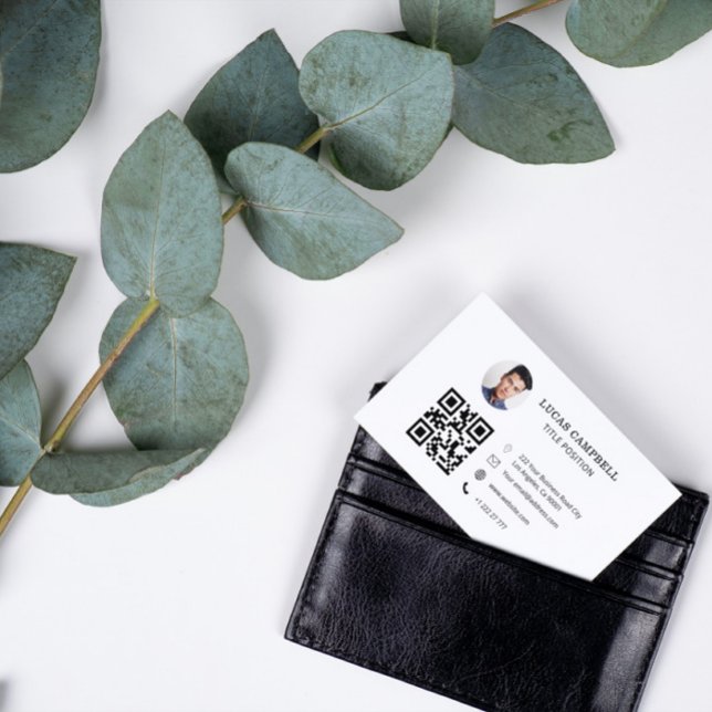 Cartão de visita de Foto de Código QR (Criador carregado)