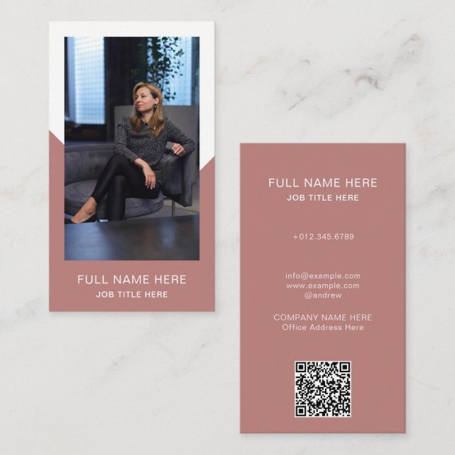 Cartão de visita de Foto Moderna para Profissão Cr (Frente/Verso)